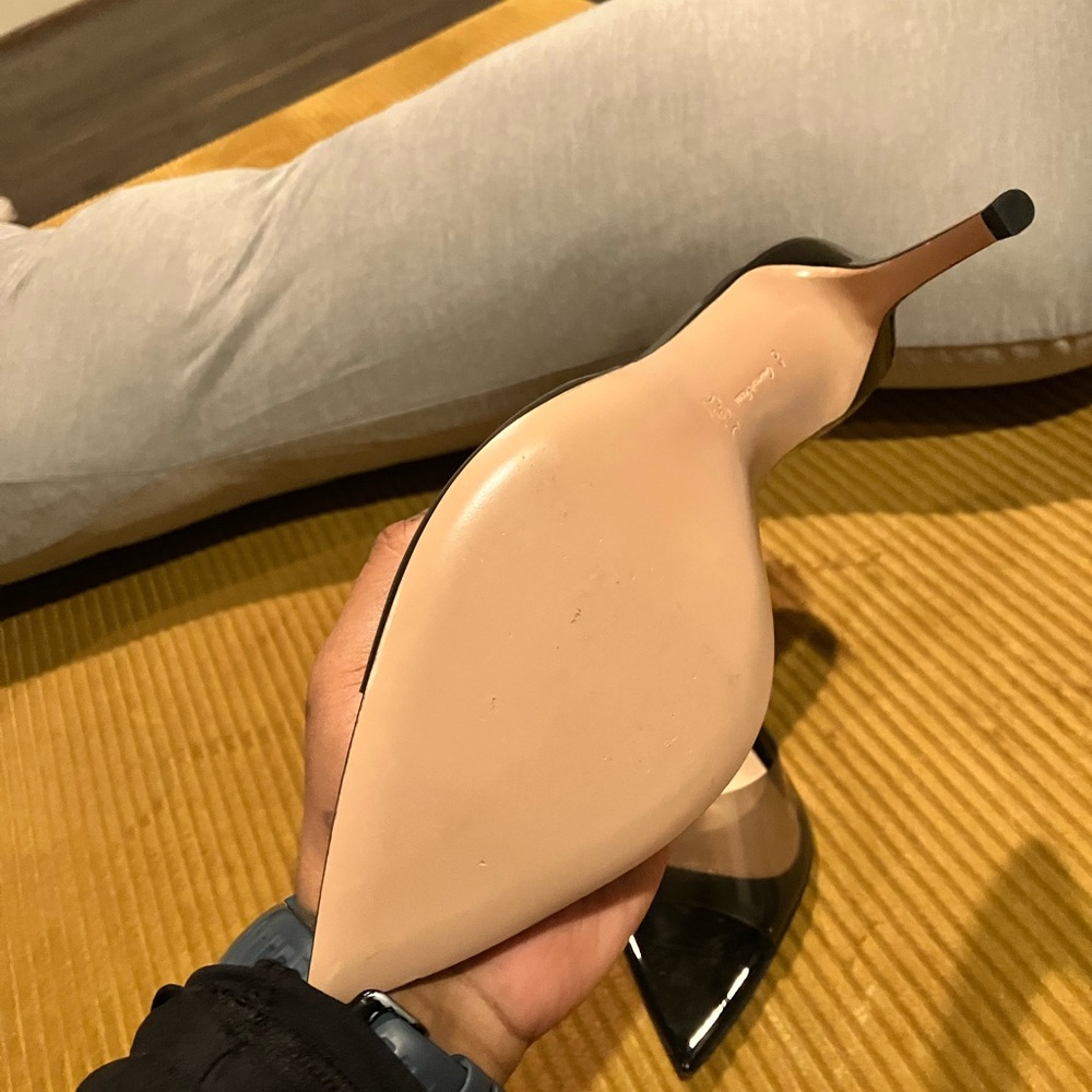 Gianvito Rossi Black Pointed PVC Slingback Mules - Picture 4 of 4